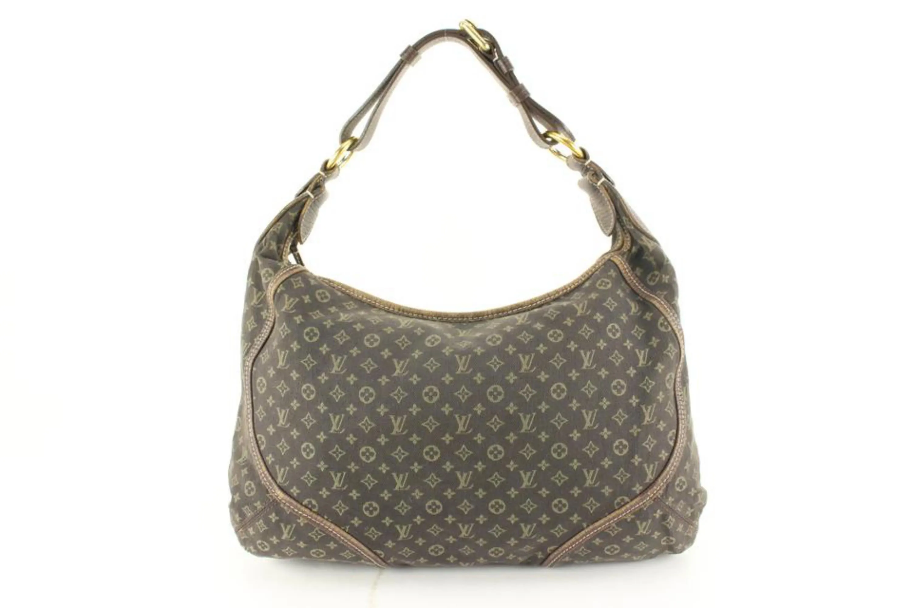 Louis Vuitton Brown Monogram Mini Lin Manon MM Hobo 24lk617s