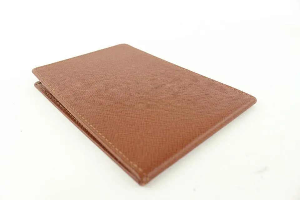 Louis Vuitton Brown Taiga Leather Card Holder ID Wallet case 511lvs68