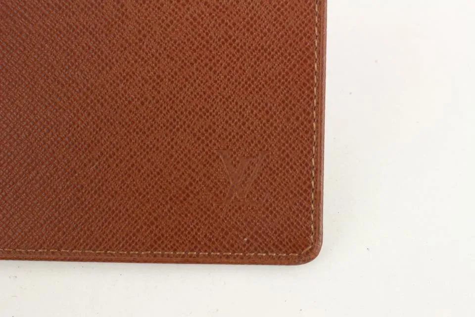 Louis Vuitton Brown Taiga Leather Card Holder ID Wallet case 511lvs68