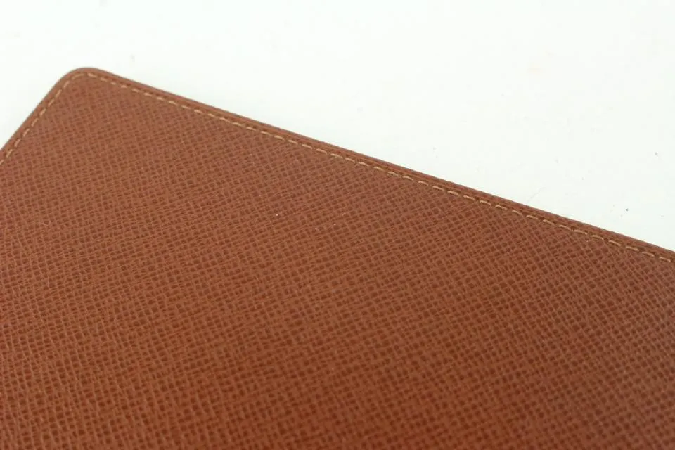 Louis Vuitton Brown Taiga Leather Card Holder ID Wallet case 511lvs68