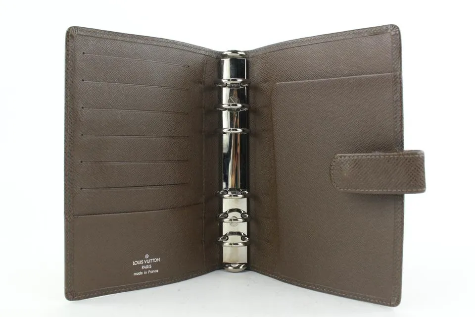 Louis Vuitton Brown Taiga Leather Small Ring Agenda PM Diary Cover 651lvs617