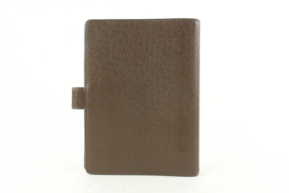 Louis Vuitton Brown Taiga Leather Small Ring Agenda PM Diary Cover 651lvs617