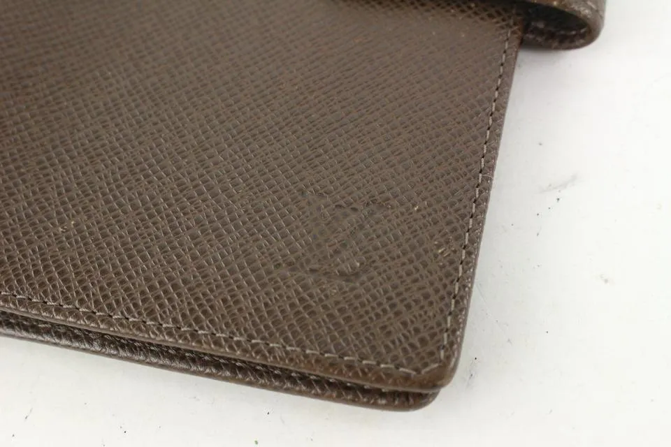 Louis Vuitton Brown Taiga Leather Small Ring Agenda PM Diary Cover 651lvs617