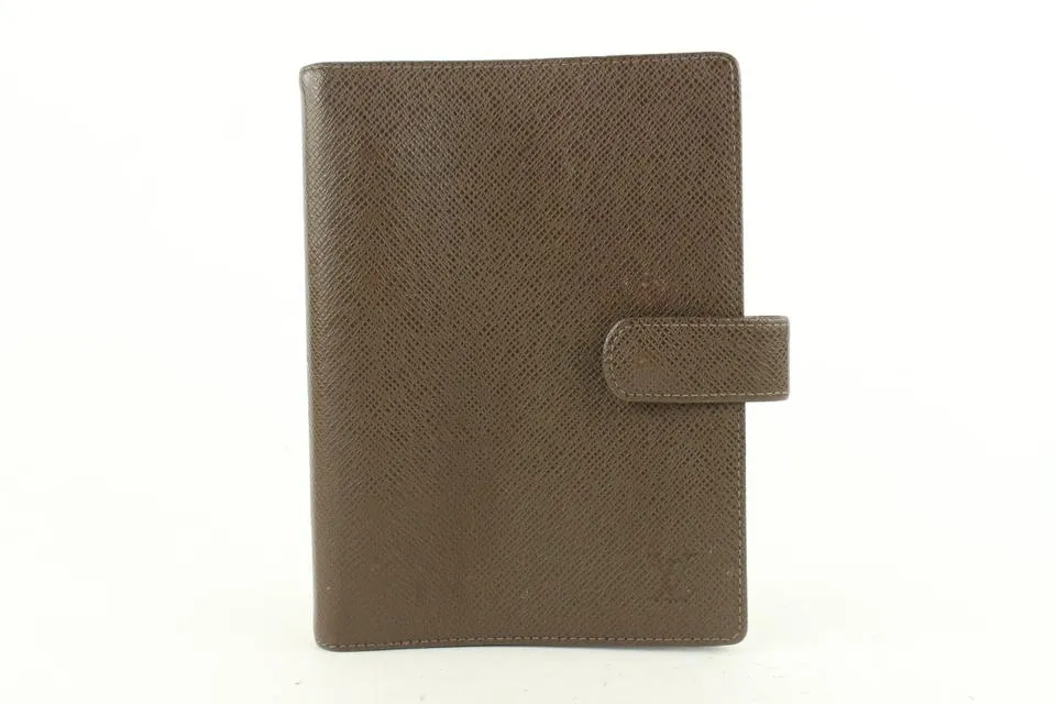 Louis Vuitton Brown Taiga Leather Small Ring Agenda PM Diary Cover 651lvs617