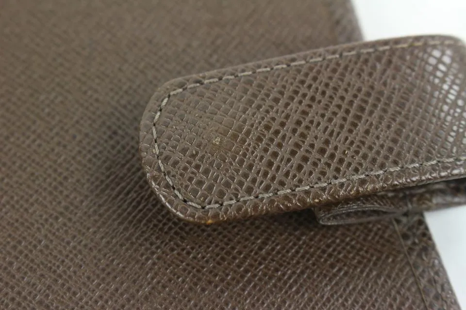 Louis Vuitton Brown Taiga Leather Small Ring Agenda PM Diary Cover 651lvs617