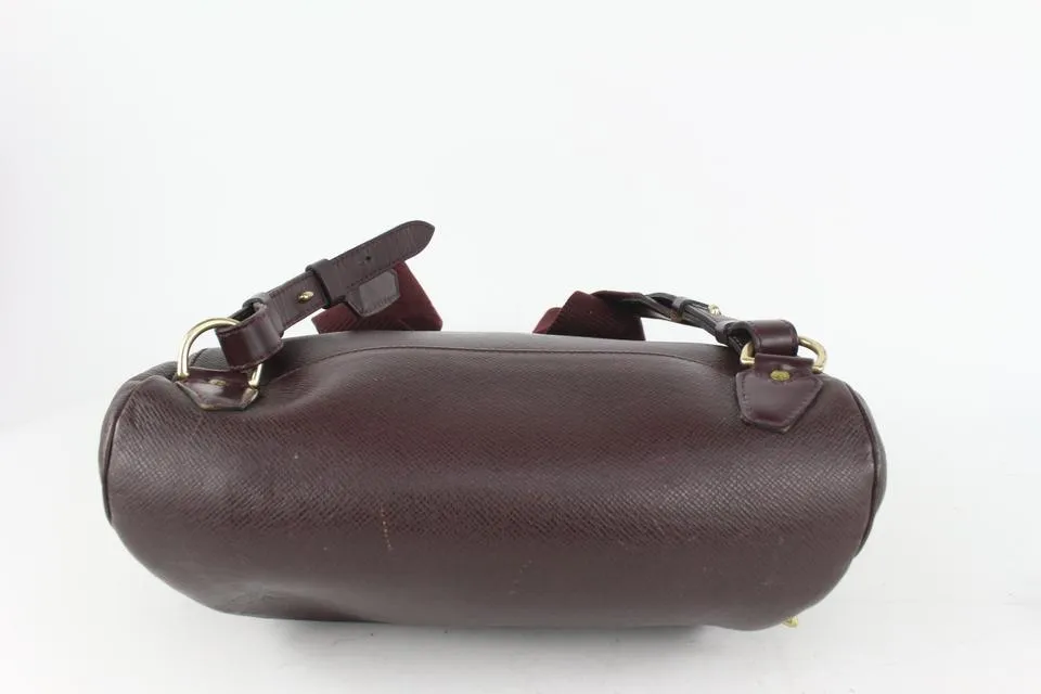 Louis Vuitton Burgundy Taiga Leather Cassiar Backpack 1015lv42