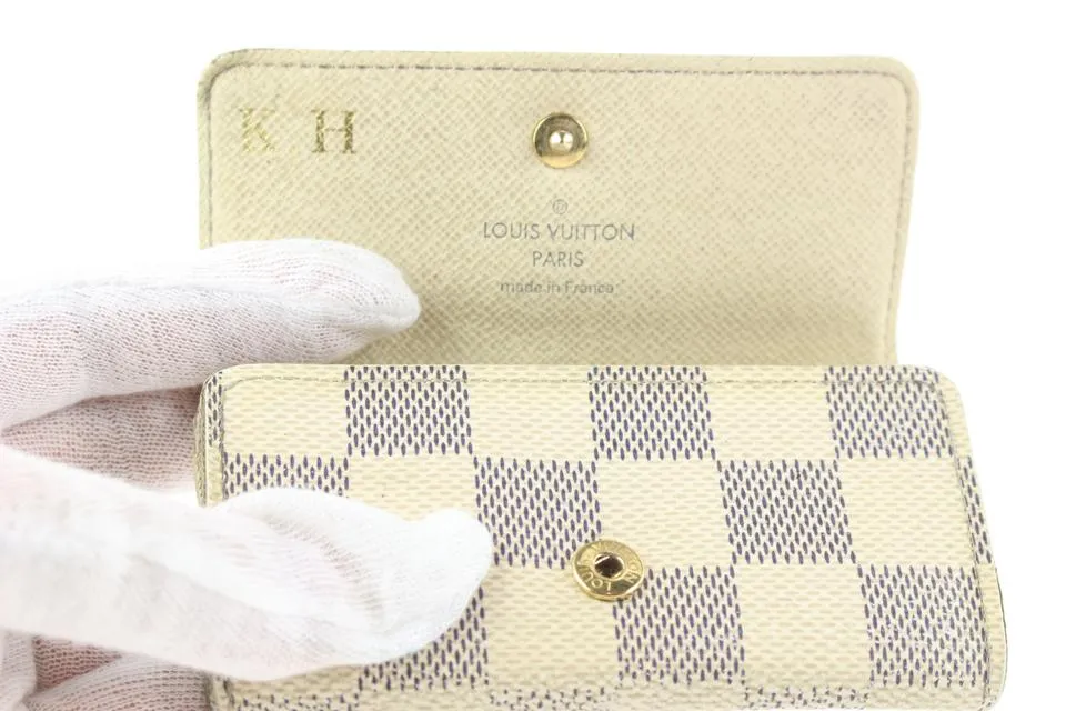 Louis Vuitton Damier Azur 4 Key Holder Case Multicles Wallet 9lk0128