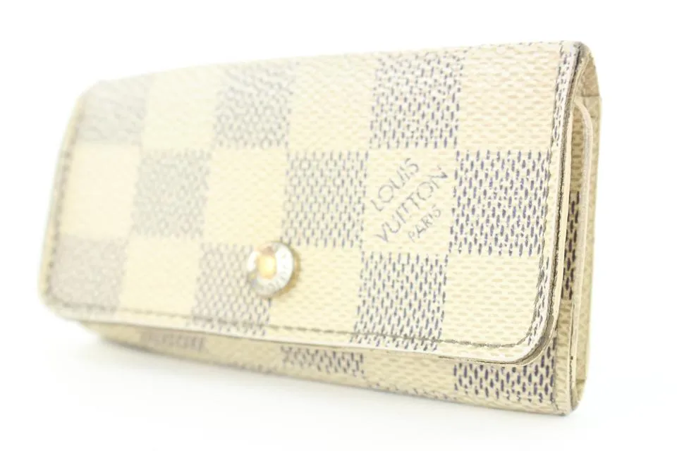 Louis Vuitton Damier Azur 4 Key Holder Case Multicles Wallet 9lk0128