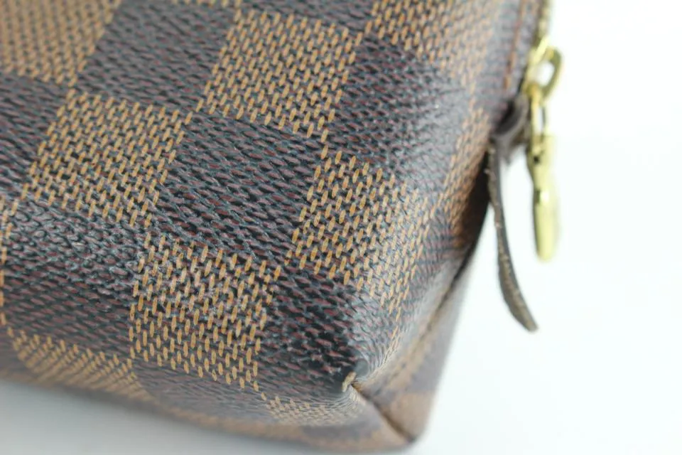 Louis Vuitton Damier Ebene Cosmetic Pouch PM Demi Ronde 99lk830s