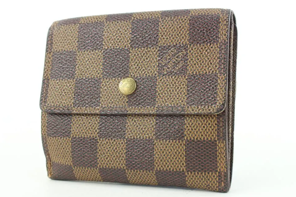 Louis Vuitton Damier Ebene Elise Compact Snap Wallet 366lvs525