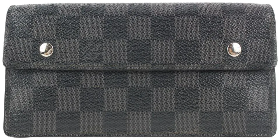 Louis Vuitton Damier Graphite Portefeuille Accordion Long Flap Wallet 222lvs210