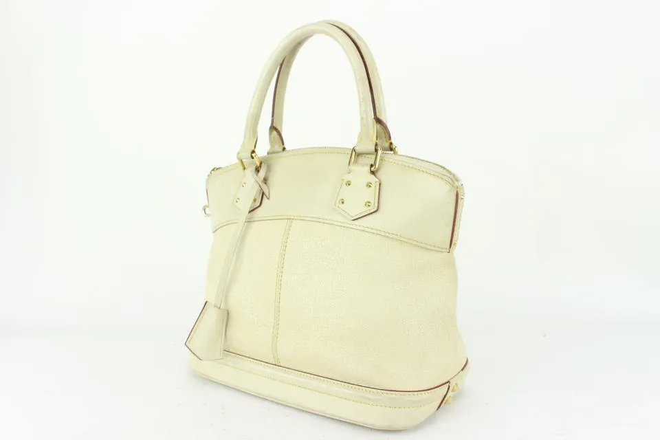 Louis Vuitton Ivory Suhali Leather Lockit PM Dome Bag 820lv88