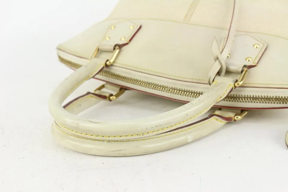 Louis Vuitton Ivory Suhali Leather Lockit PM Dome Bag 820lv88