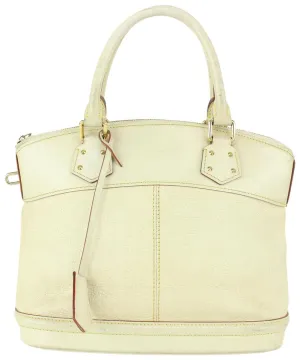 Louis Vuitton Ivory Suhali Leather Lockit PM Dome Bag 820lv88