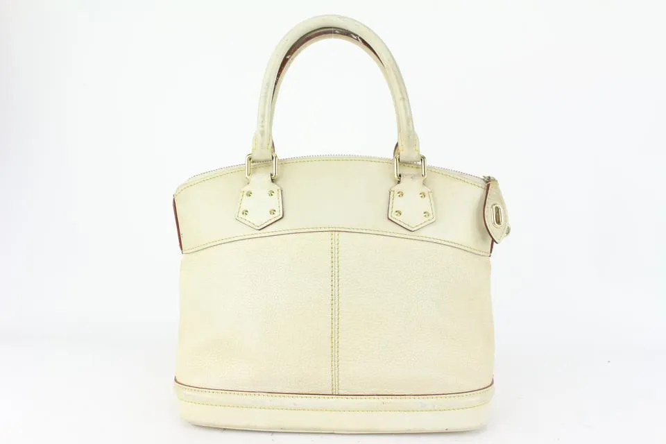 Louis Vuitton Ivory Suhali Leather Lockit PM Dome Bag 820lv88