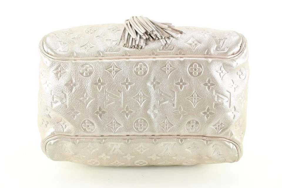 Louis Vuitton Metallic Champagne Leather Monogram Comet Boston Bag 39lu76s