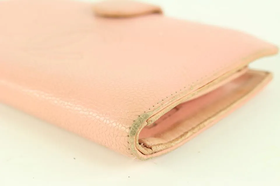Louis Vuitton Pink Caviar Leather CC Long Flap Wallet Gusset  97ca25