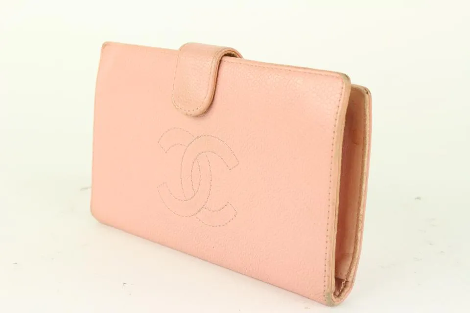 Louis Vuitton Pink Caviar Leather CC Long Flap Wallet Gusset  97ca25
