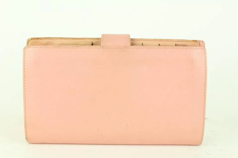 Louis Vuitton Pink Caviar Leather CC Long Flap Wallet Gusset  97ca25