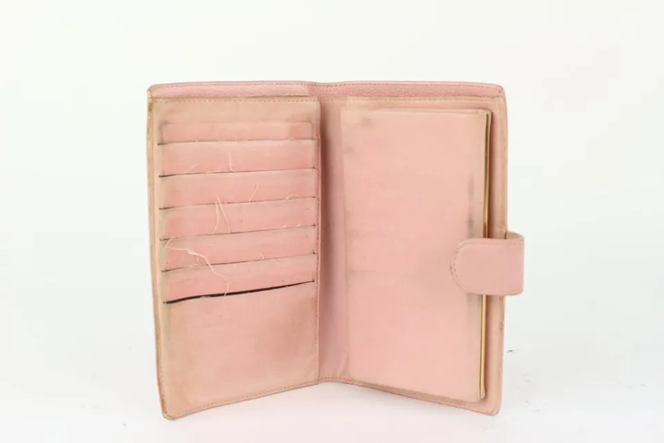 Louis Vuitton Pink Caviar Leather CC Long Flap Wallet Gusset  97ca25