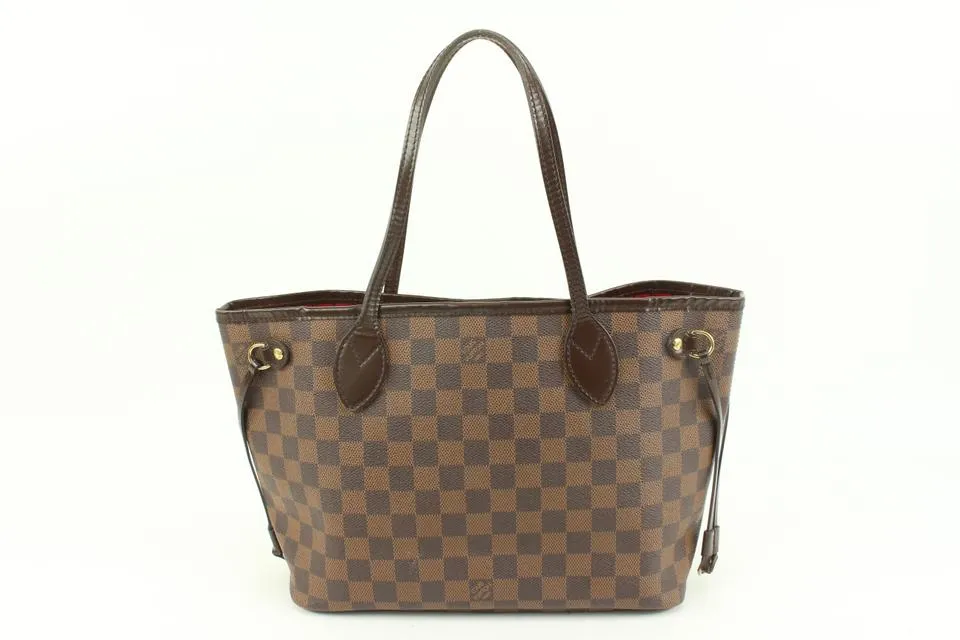Louis Vuitton Small Damier Ebene Neverfull PM Tote Bag 94lz425s