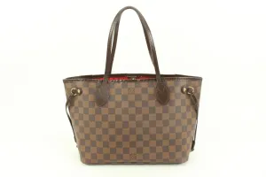 Louis Vuitton Small Damier Ebene Neverfull PM Tote Bag 94lz425s