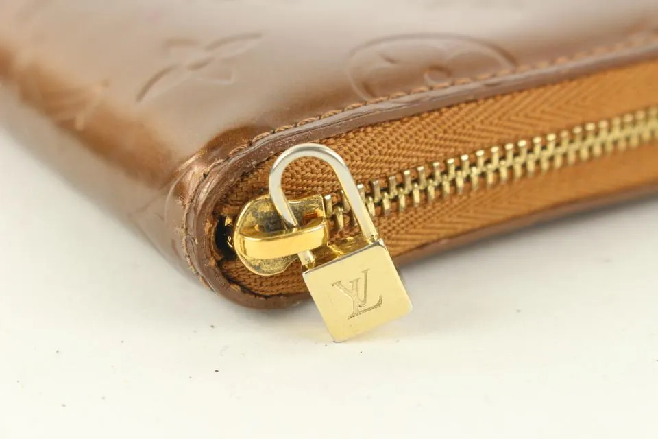 Louis Vuitton Vernis Zippy Compact Wallet Bronze 141lvs429