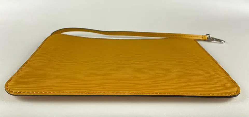 Louis Vuitton Yellow Epi Leather Neverfull Pochette Wristlet Pouch Bag 39LVL1125