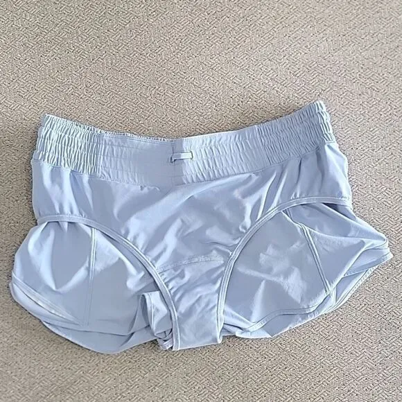 Lululemon Hotty Hot High Rise Blue Linen 2.5&quot; Short - Size 12