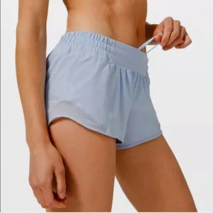 Lululemon Hotty Hot High Rise Blue Linen 2.5&quot; Short - Size 12