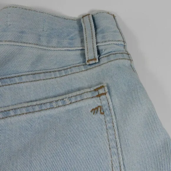 MADEWELL Relaxed Fit Denim Maternity Side Panel SHORTS Size 24 Blue Essen NEW