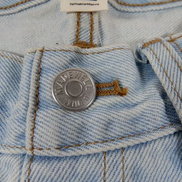 MADEWELL Relaxed Fit Denim Maternity Side Panel SHORTS Size 24 Blue Essen NEW