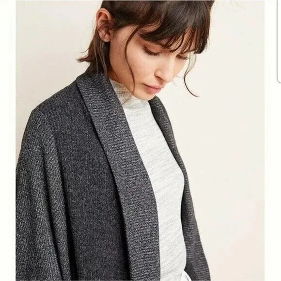 Maeve Ingrid Cocoon Cardigan Anthropologie Sweater Gray Marled Size Small
