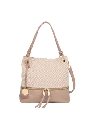 Marina Weave Body Sholder Bag - Taupe