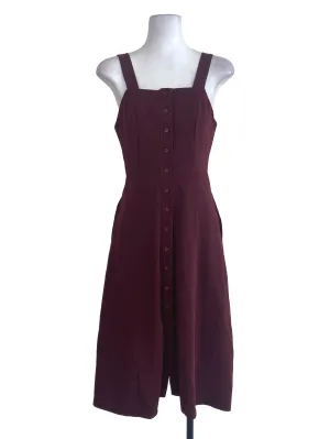 Maroon Button Down Dress TEM