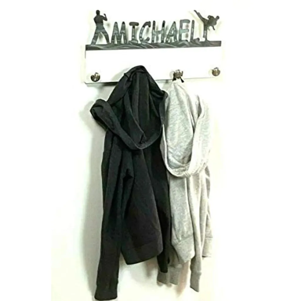 Martial Arts, Karate Personalized Sports Coat Hook Hanger, Handmade Wall Organizer, Storage Space for Your Living Space