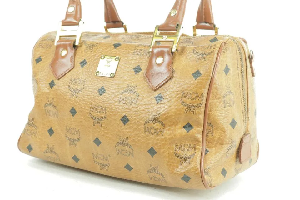 MCM Cognac Monogram Visetos Boston 231455