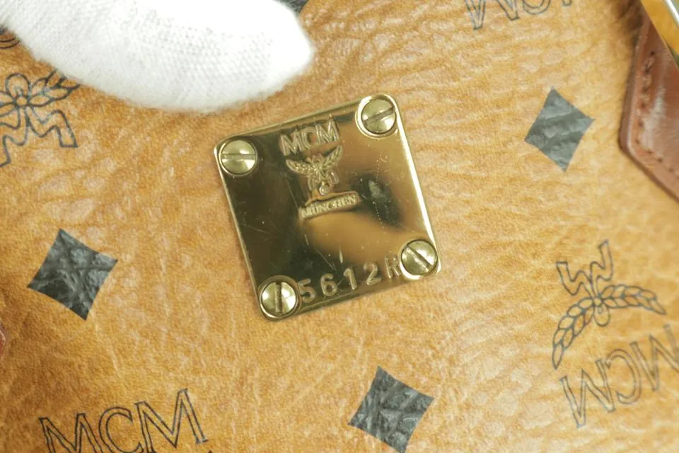 MCM Cognac Monogram Visetos Boston 231455