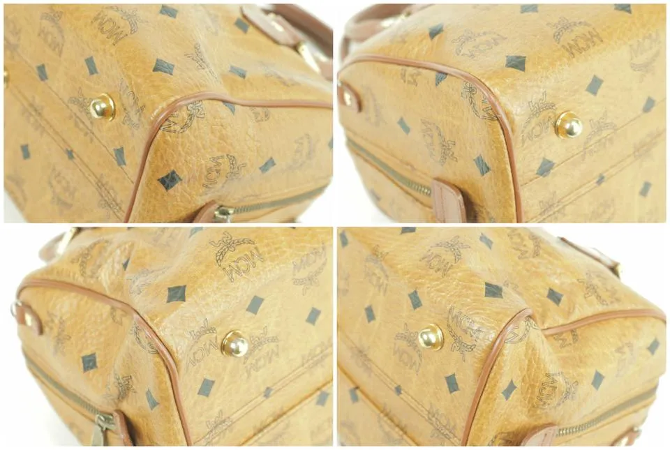 MCM Cognac Monogram Visetos Boston 231455