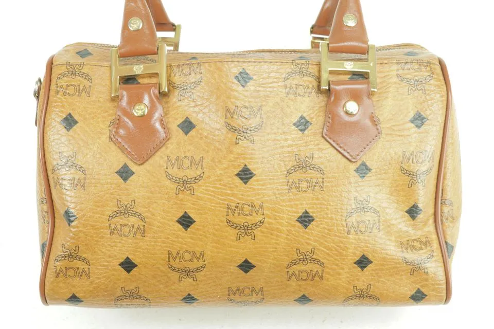 MCM Cognac Monogram Visetos Boston 231455