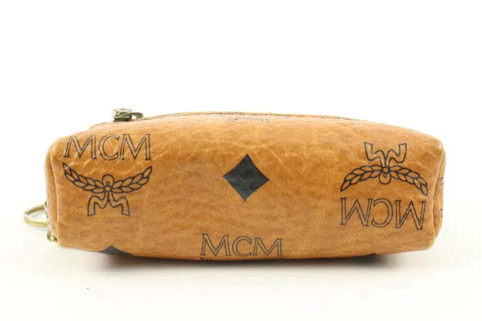 MCM Cognac Monogram Visetos Key Pouch 118m38
