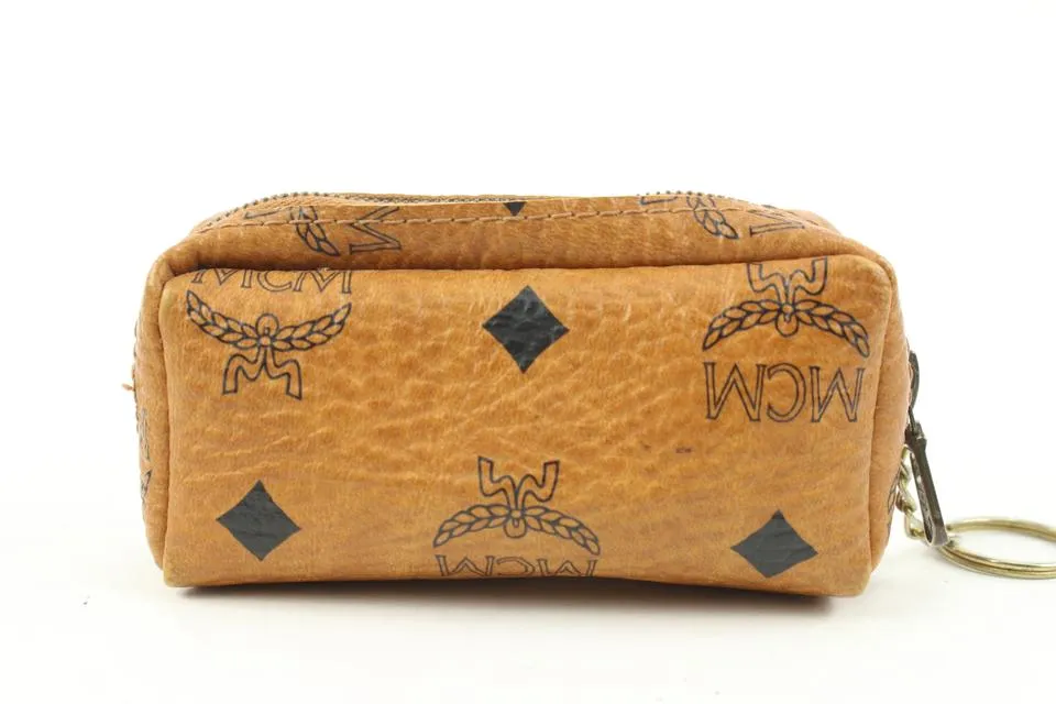 MCM Cognac Monogram Visetos Key Pouch 118m38