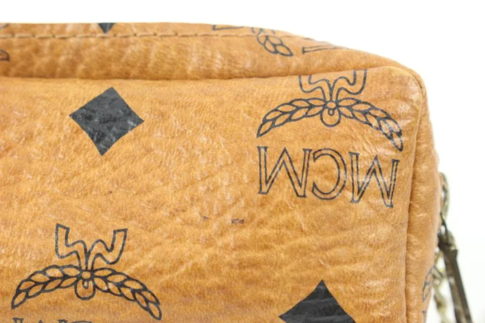 MCM Cognac Monogram Visetos Key Pouch 118m38