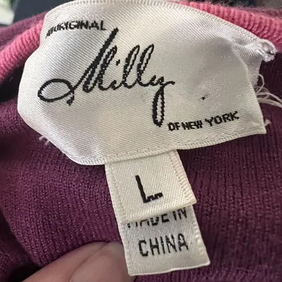 Milly of New York SZ L Strapless Knit Dress Coquette Designer Colorful Bustier