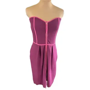 Milly of New York SZ L Strapless Knit Dress Coquette Designer Colorful Bustier