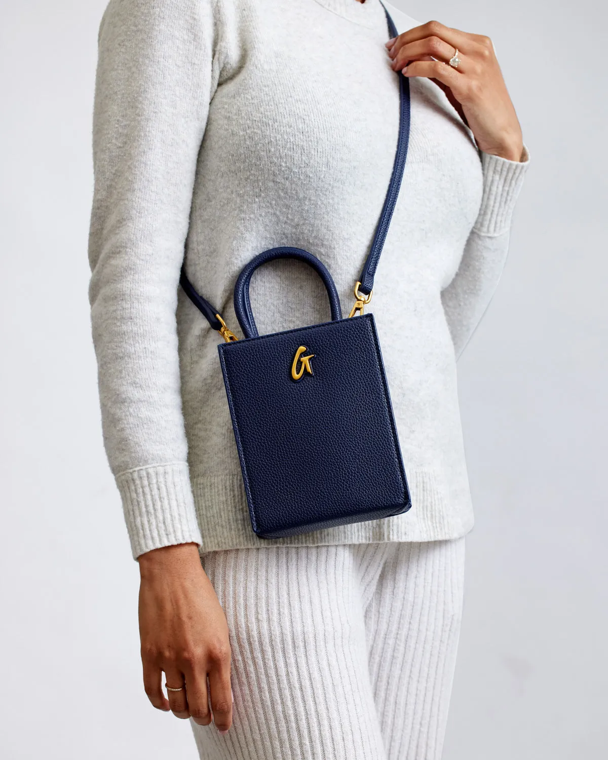 MINI PEBBLE TOTE - NAVY