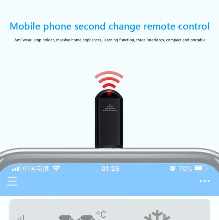 Mini Smart Mobile Phone Infrared IR Remote Transmitter Jacks Control Plug type c-USB interface