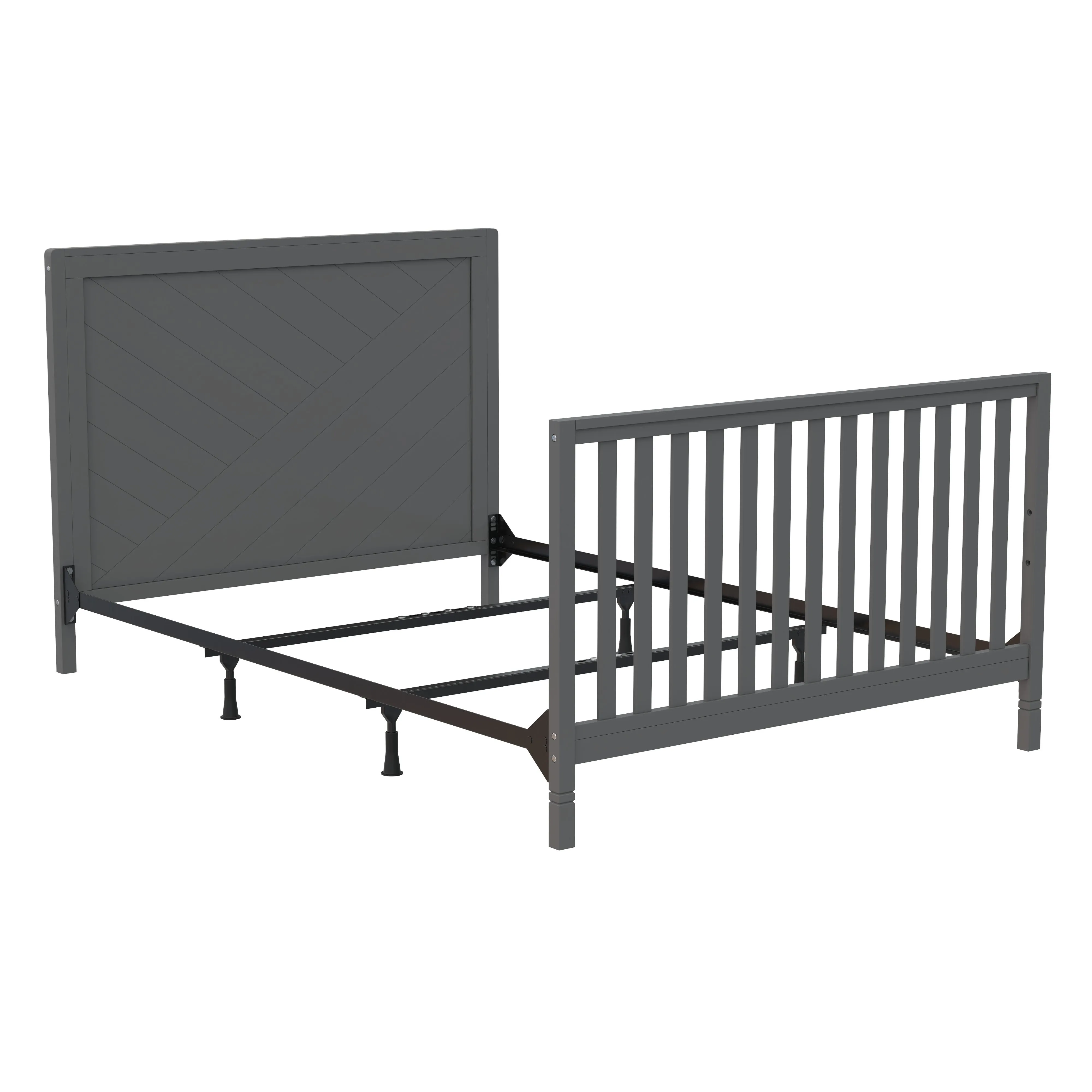 Moderna Convertible Crib, Dark Grey