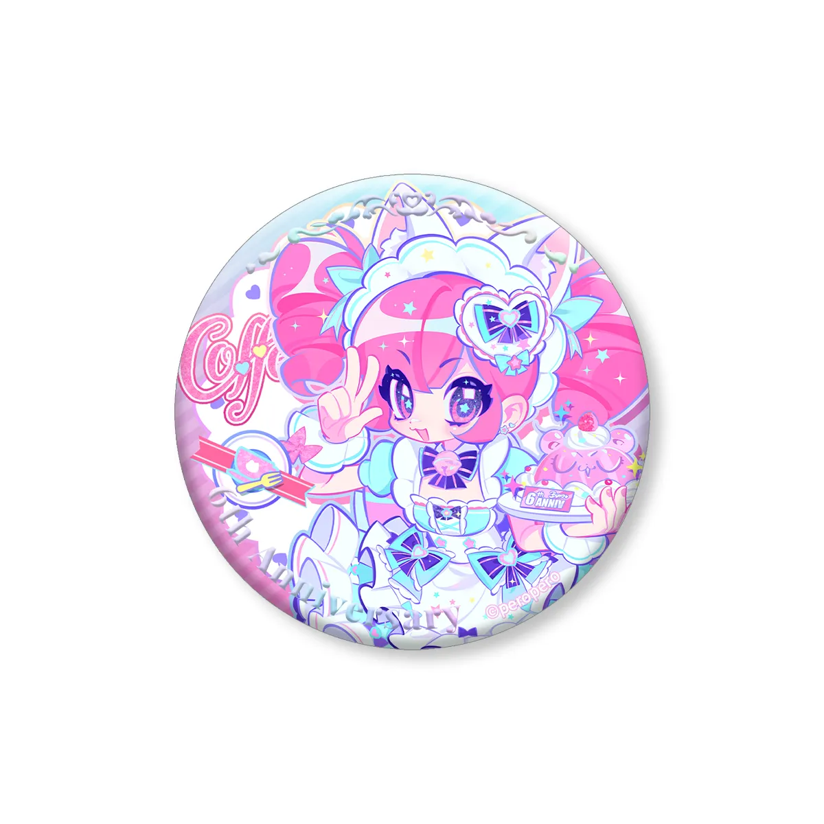 Mush Dash| Maid Sweet Date|Embossed Silver Double Flash Badge
