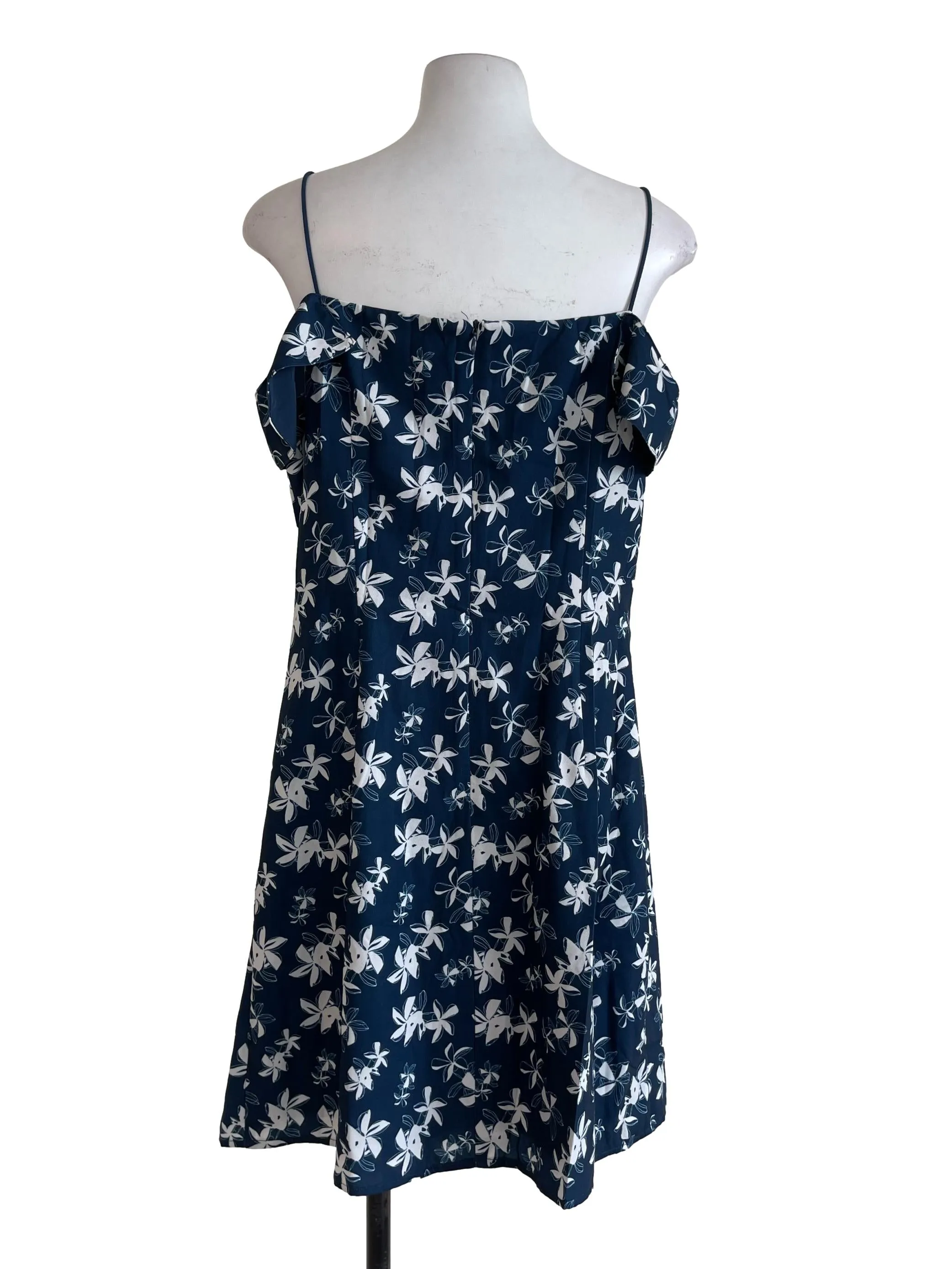 Navy Blue Floral Dress LB